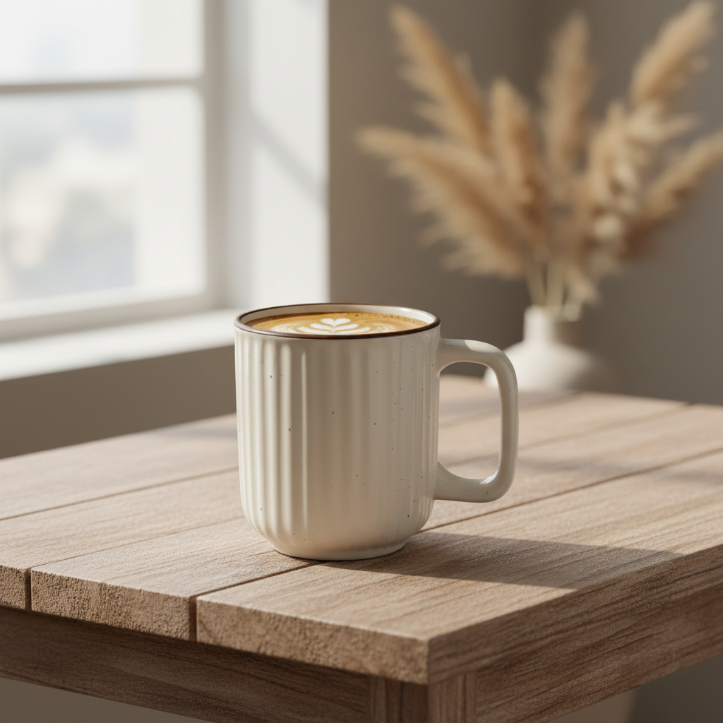Minimalist White Ceramic Mug
