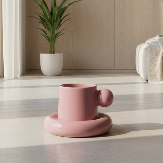 Premium Handcrafted Lavender Ceramic Bubble Cup and Saucer Set | Durable & Microwave Safe | Cute Tea Cups (350ml) for Home, Office and Gifting item for Couples, Men & Women | Daily Use