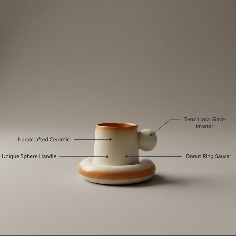 Ceramic Bubble Coffee/Tea Mug with Saucer