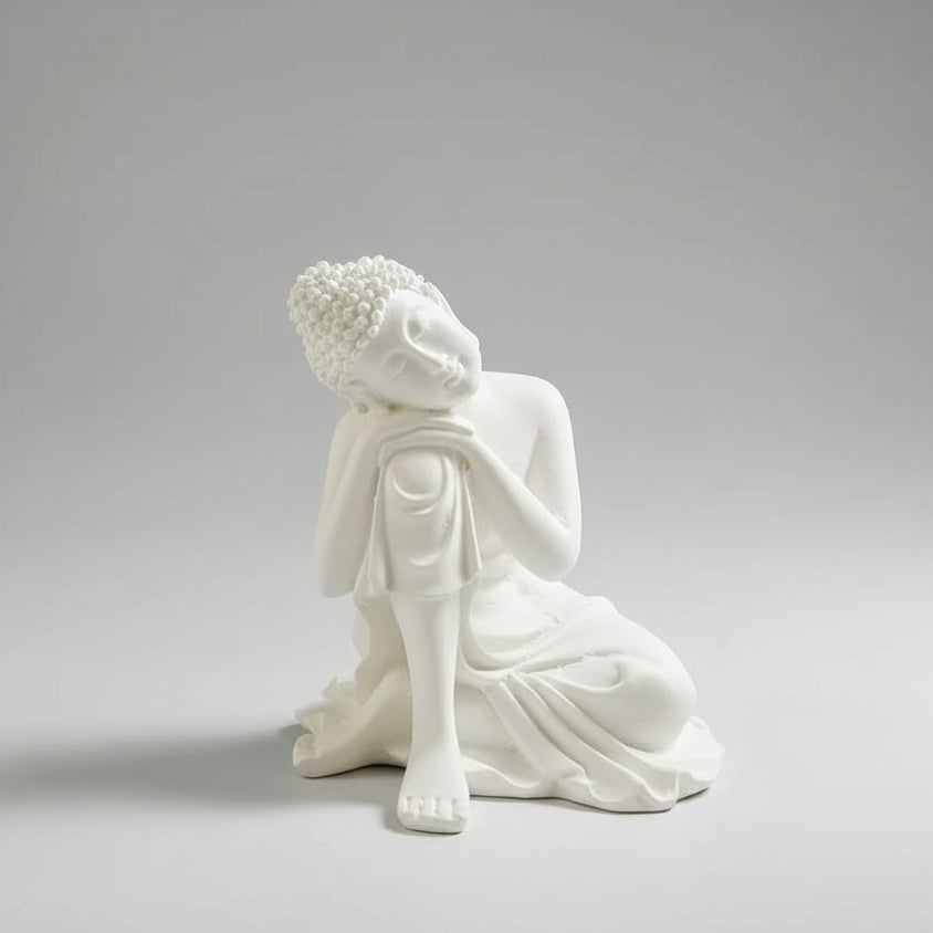 White Sitting Buddha Statue Lord Figurine/Idol