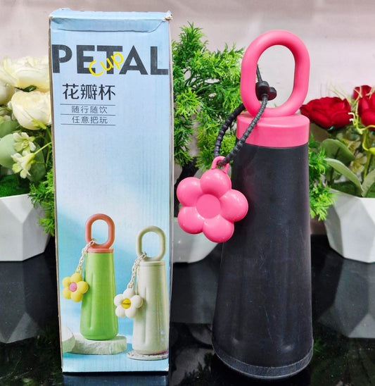 New Flower Design Glass Water Bottle With Stickers (500ml)