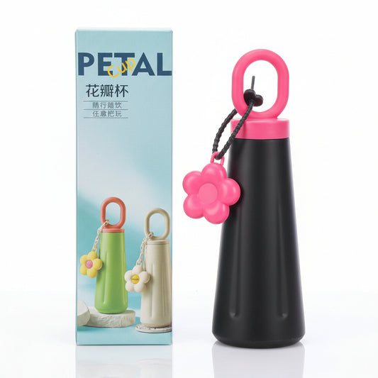 New Flower Design Glass Water Bottle With Stickers (500ml)