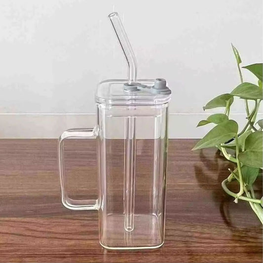 Glass Mug With Straw