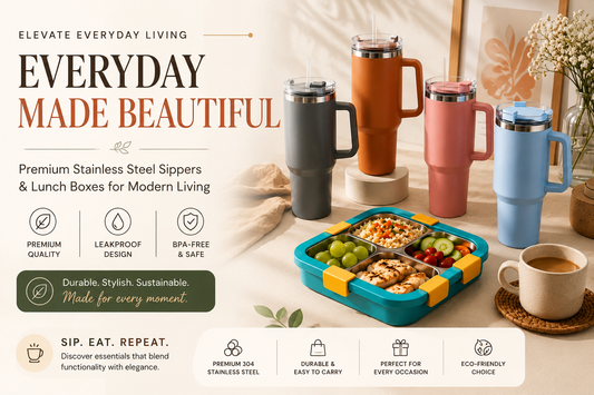 Everyday Made Beautiful: Premium Stainless Steel Sippers &amp; Lunch Boxes for Modern Living