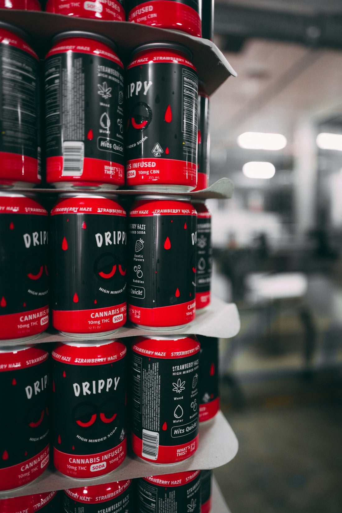 a stack of canned beverages