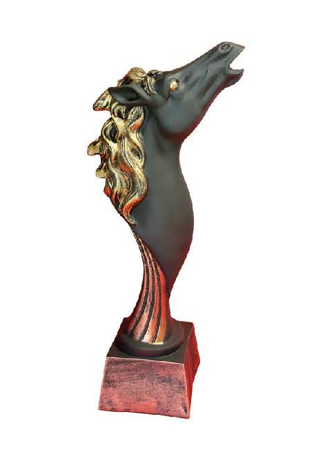 Equestrian Majesty – Handcrafted Stallion Head Sculpture in Antique Bronze