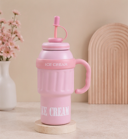 Ice Cream Stainless Steel Hot & Cold Tumbler (1000 ML)
