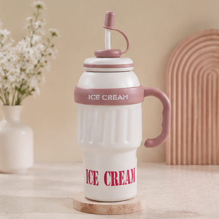 Ice Cream Stainless Steel Hot & Cold Tumbler (1000 ML)