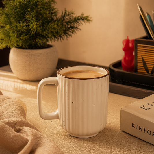 Minimalist White Mug (250ml) | Pinterest Inspired Gift for Lovers, Friends, Anniversary, Birthdays, Valentines, Boyfriend Girlfriend | Microwave Safe | Pack of 1