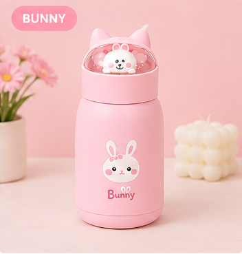 Cute Cartoon Design Glass Water Bottle