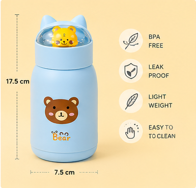 Cute Cartoon Design Glass Water Bottle