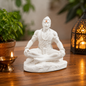White Meditating Hanuman Ji Murti