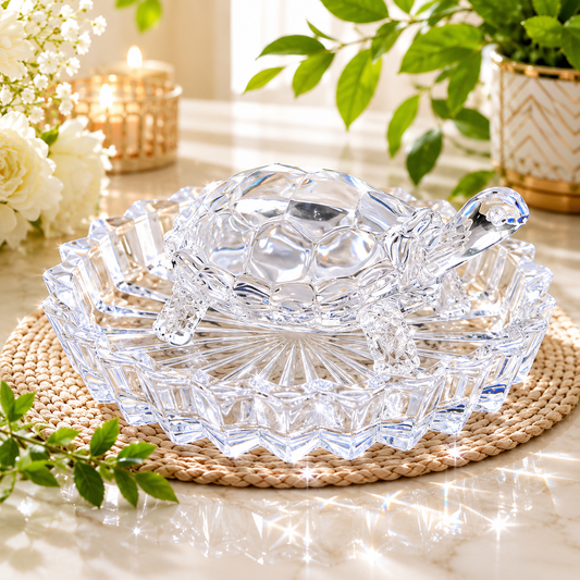 Glass Tortoise Set (Size- 14cm)