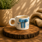 Handmade Ceramic Cute Blue Ribbon Glasses|| Microwave safe|| Gifting || Chai & Coffee lovers Set of 1