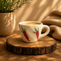 Handmade Cute Ceramic Pinterest Inspired Carrot Rabbit Mug - 350 ML, White and Red, Romantic Gift for Anniversary, Birthday, Boyfriend, Girlfriend, Coffee & Tea Lovers, Valentine's Day ||Microwave safe(Pack of 1)