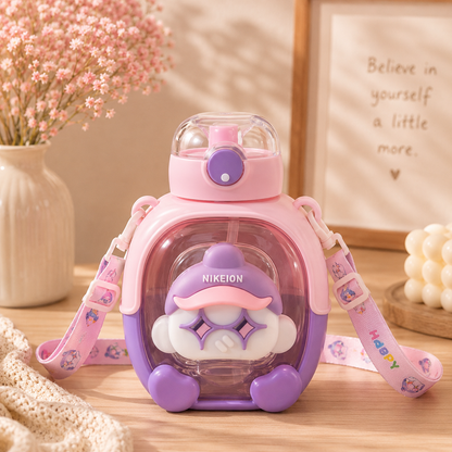 Cute Cartoon Design Sipper Bottle