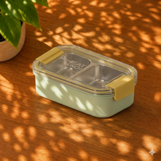 Stainless Steel 2 Compartment Lunch Box (500ml)