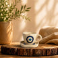 Handpainted Evil Eye Coffee/Tea Mug - Set of 1 | Pinterest Inspired Gift for Lovers, Friends, Anniversary, Birthdays, Valentines, Boyfriend Girlfriend| Microwave Safe| 350ML