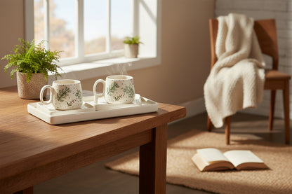 Pine & Berry Ceramic Cup and Saucer Set