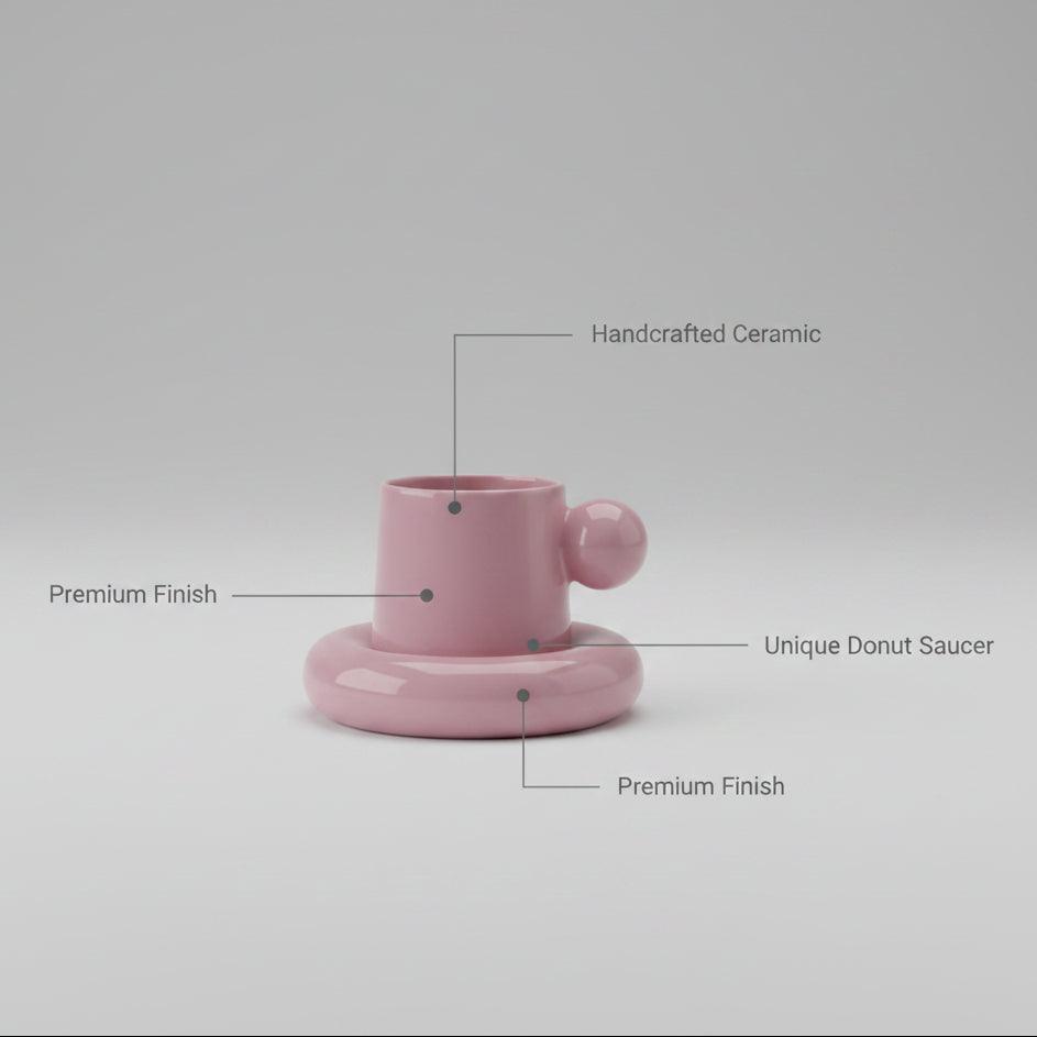 Lavender Ceramic Bubble Cup and Saucer Set