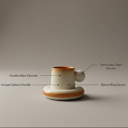 Ceramic Bubble Coffee/Tea Mug with Saucer