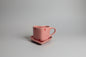 Premium Handcrafted Pink Heart Mug & Saucer Set