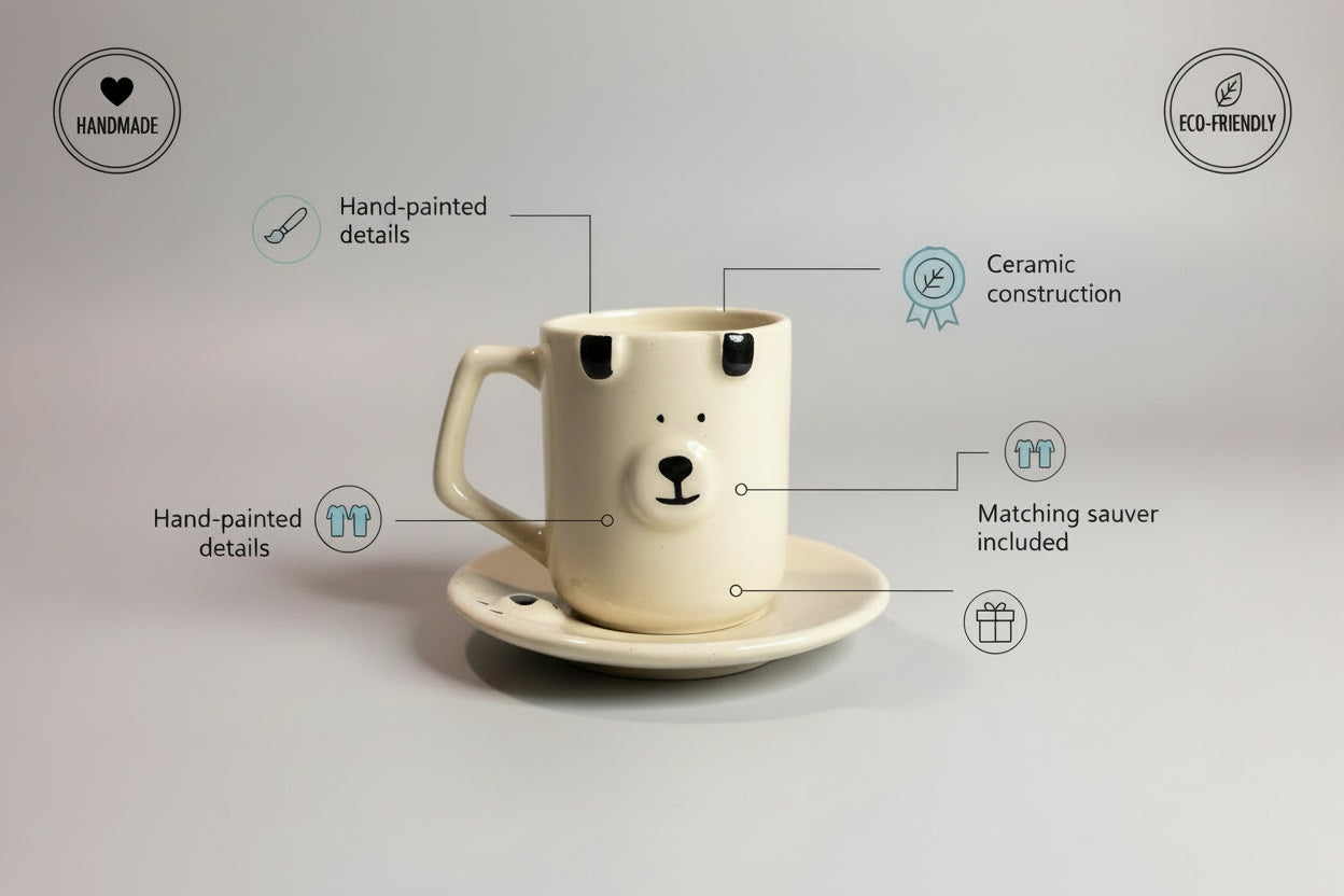 Ceramic Dog Coffee/Tea Mug & Saucer