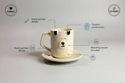 Ceramic Dog Coffee/Tea Mug & Saucer