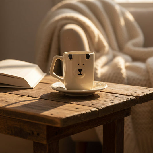 Handpainted Dog Coffee/Tea Mug & Saucer - Set of 1 | Pinterest Inspired Gift for Lovers, Friends, Anniversary, Birthdays, Valentines, Boyfriend Girlfriend | Microwave & Dishwasher Safe | 350ML (Set of 1)