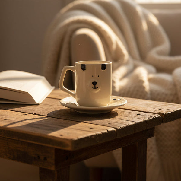 Ceramic Dog Coffee/Tea Mug & Saucer