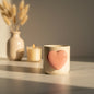 Cute Ceramic Pinterest Inspired Heartbeat Mug with Pink Heart Handle & Pop Heart Inside - 350 ML, Pink, Romantic Gift for Anniversary, Birthday, Boyfriend, Girlfriend, Coffee Lovers, Valentine's Day (Pack of 1)