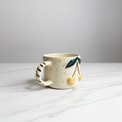 Handcrafted Yellow Berry Ceramic Mug