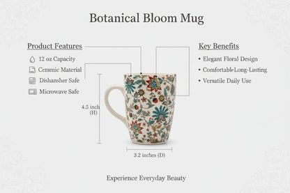 Handcrafted Blue Stag Ceramic Mug