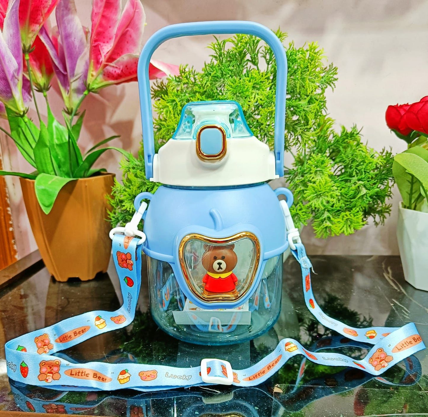 Cartoon Design Water Bottle & Sipper