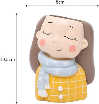 Handcrafted Muffler Girl Planter/Flower Pot
