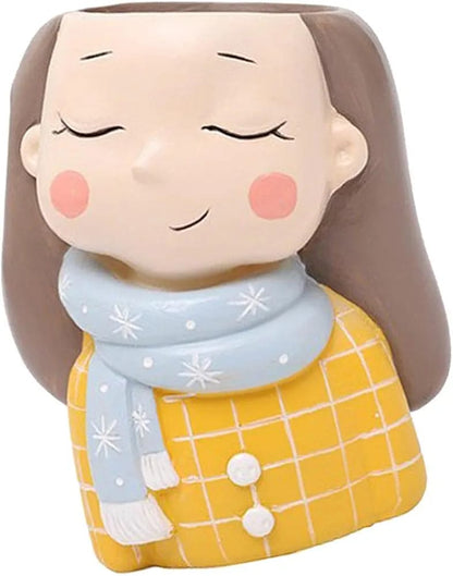 Handcrafted Muffler Girl Planter/Flower Pot