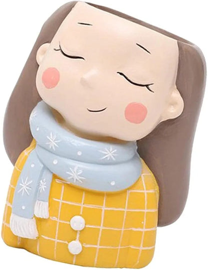 Handcrafted Muffler Girl Planter/Flower Pot