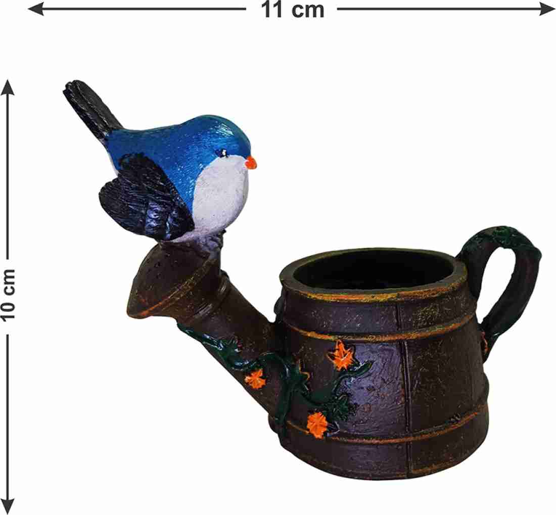 Handcrafted Cute Watering Can With Bird Planter/Flower Pot