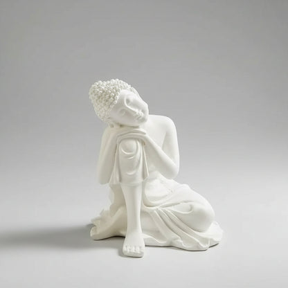 White Sitting Buddha Statue Lord Figurine/Idol