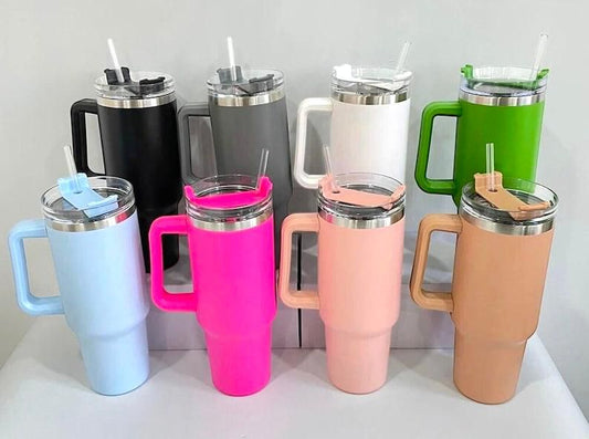 Stainless Steel Tumbler Hot and Cold with Handle & Straw (1200 ML)