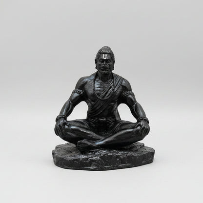Black Meditating Hanuman Ji Murti