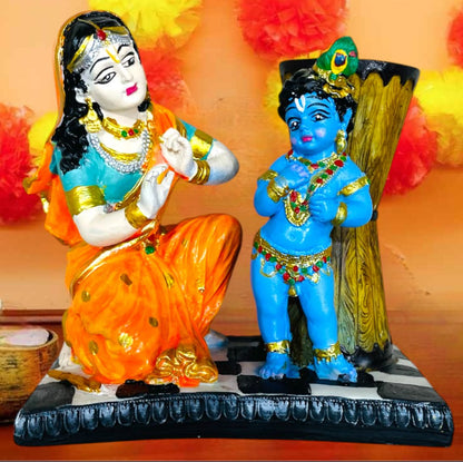 Krishna ji With Yasodha Maa Decorative Showpiece