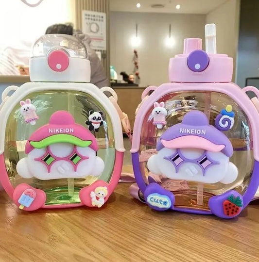 Cute Cartoon Design Sipper Bottle