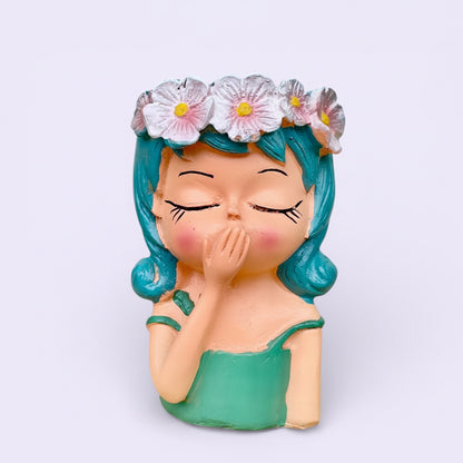 Handcrafted Dreamy Floral Girl Headband Design Planter/Flower Pot