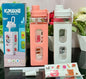 Kawai Sipper Water Bottle With Cartoon Sticker (900 ML)