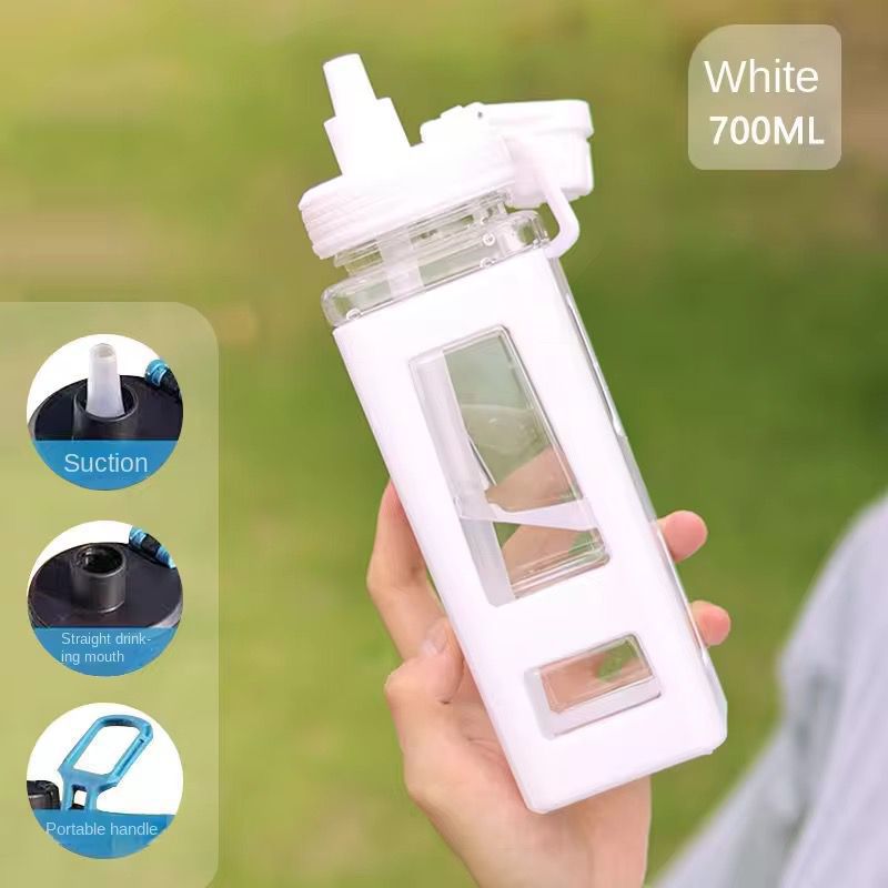 Kawai Sipper Water Bottle With Cartoon Sticker (900 ML)