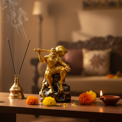 Bahubali Hanuman Sitting on Mountain Idol