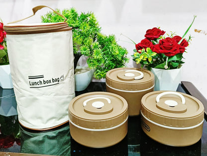 Premium 3 Compartment Stainless Steel Lunch Box With Cover