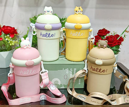 Hello Mix Design Glass Sipper Bottle (400ml)