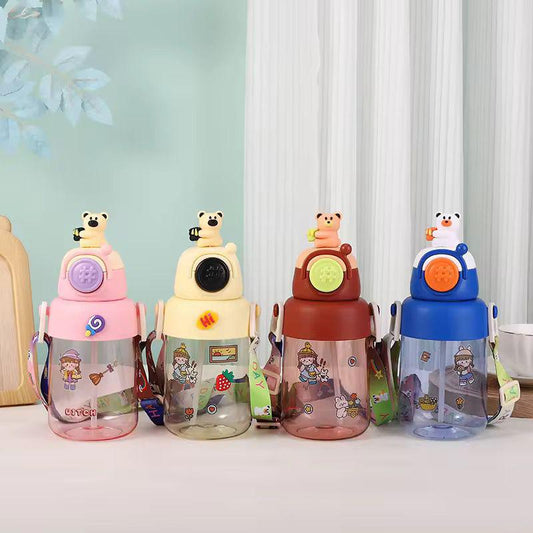 Cute Teddy Water Bottle & Sipper (750ml)